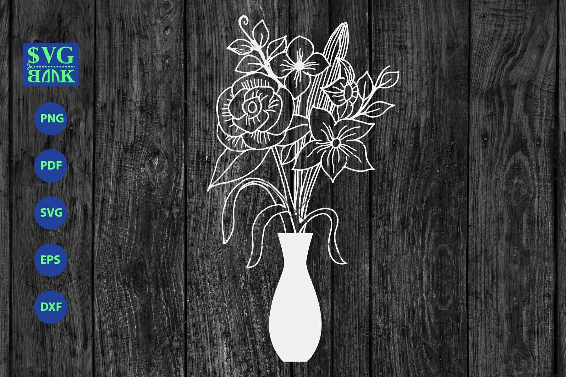 Flower Vase SVG, home plant svg, indoor plant cut file, dxf (330309) SVGs Design Bundles