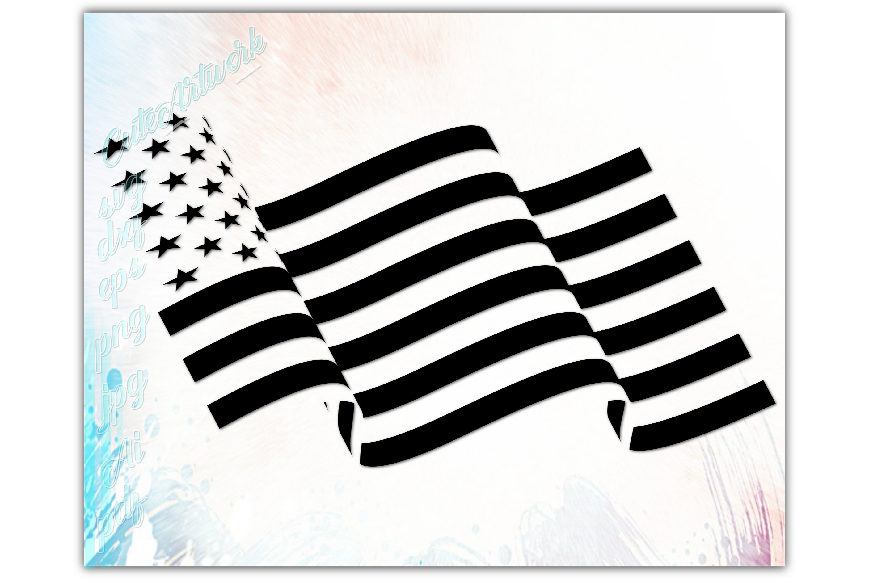 Waving American flag svg, Patriotic 4th of july svg (517156) | Cut