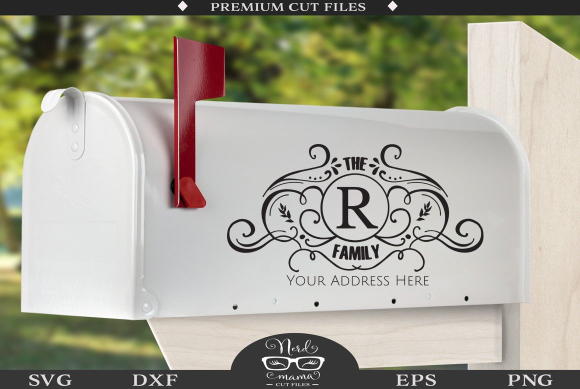 Family Monogram Mailbox Decal SVG (214948) | SVGs | Design Bundles