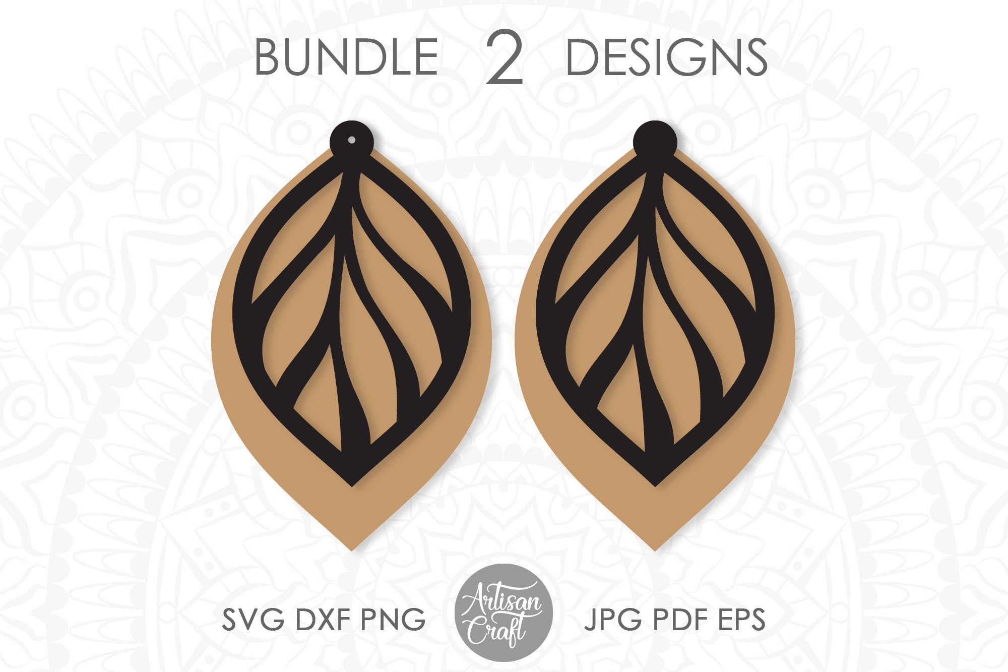 Leaf earring svg, faux leather earrings template (719353) Cut Files