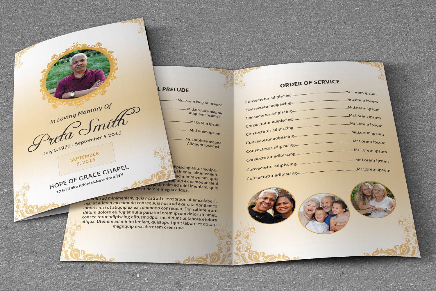 Printable Funeral Program Template, Obituary Template (424387 ...