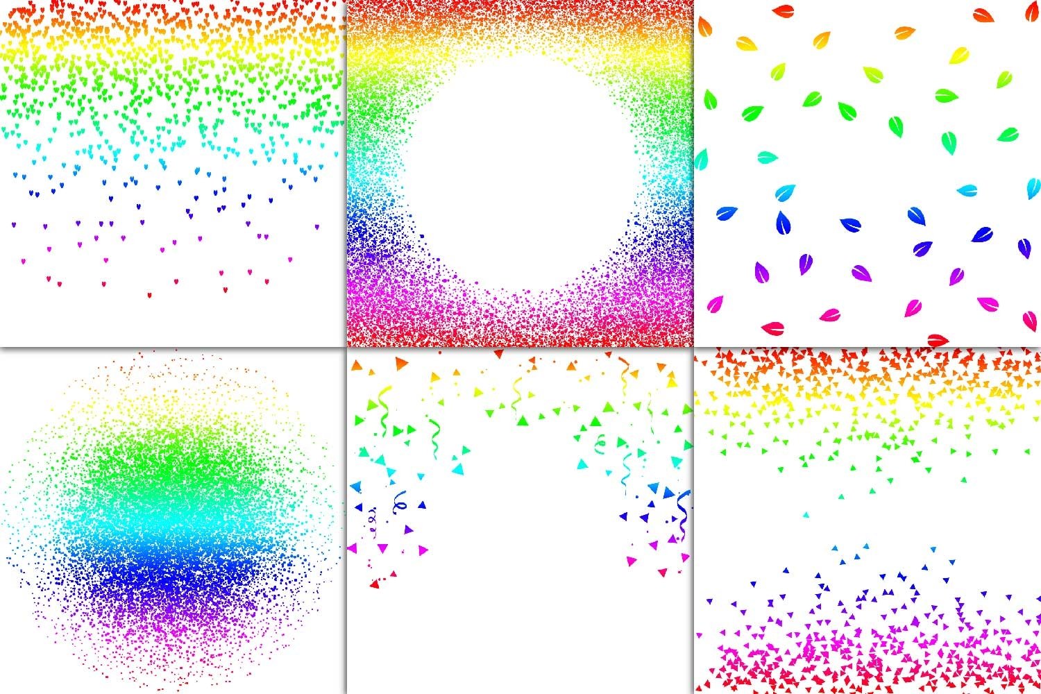Rainbow Confetti Overlay Clipart (319516) Illustrations Design Bundles