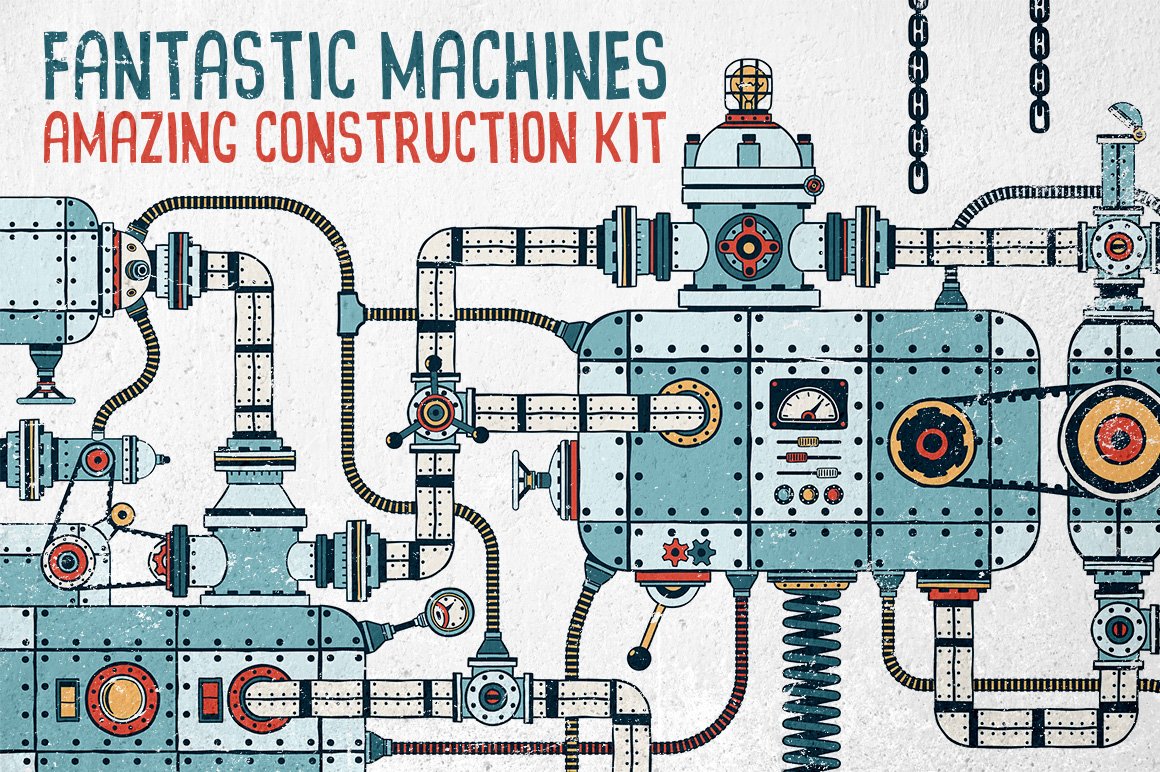 Fantastic Machines Construction Kit (19097) | Illustrations | Design ...
