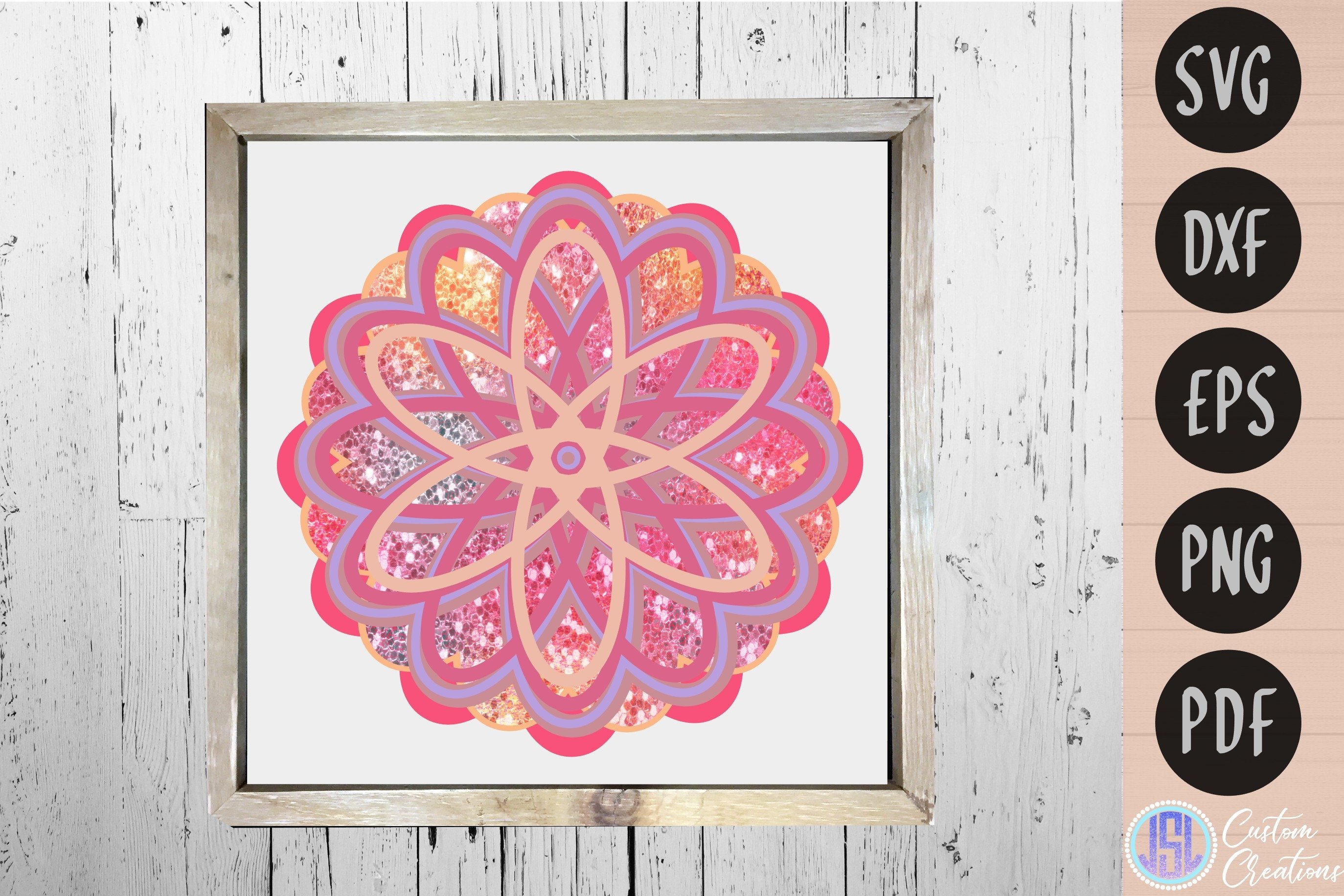 3D Mandala - 7 Layers | 3D Mandala SVG | SVG DXF EPS PNG PDF (740369