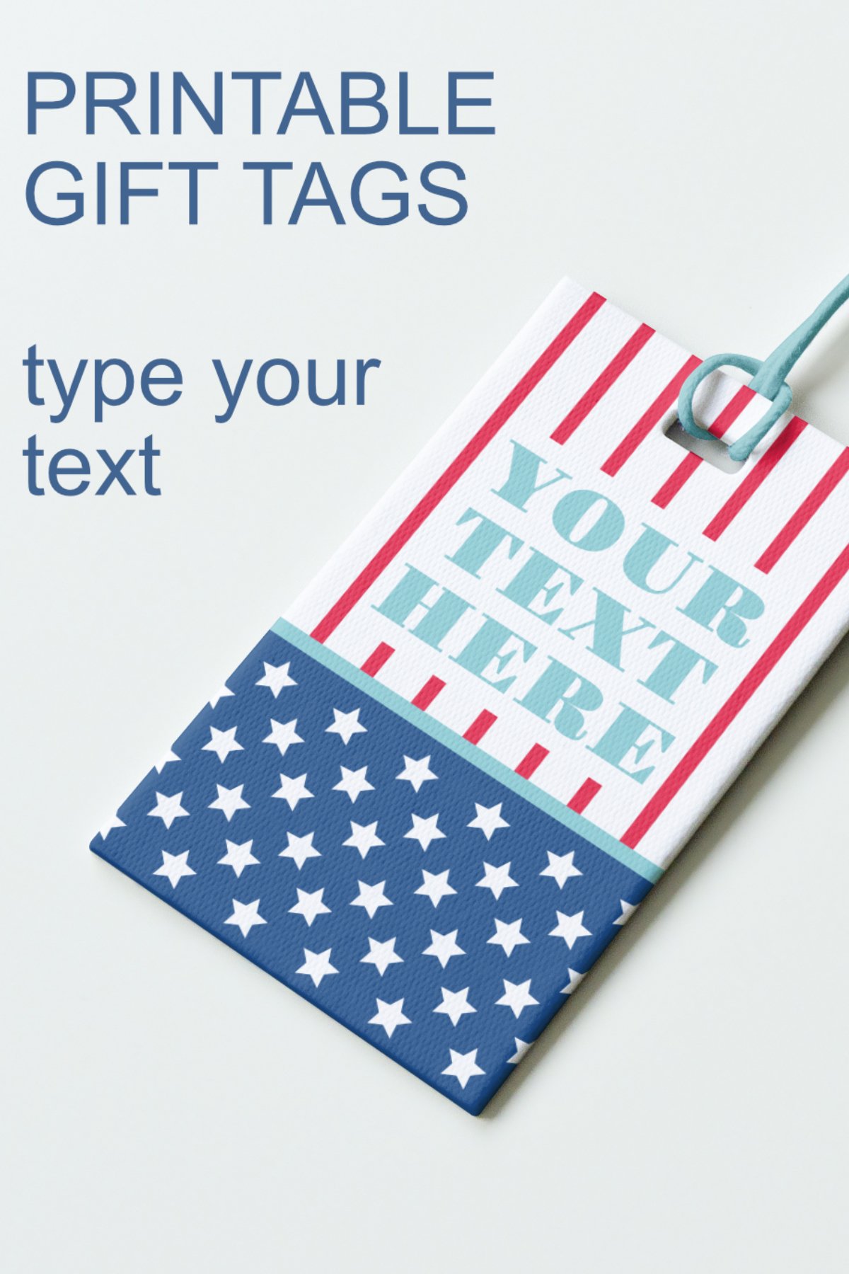 Patriotic Tags with Star Printable Editable PDF Tag Template (598985 ...
