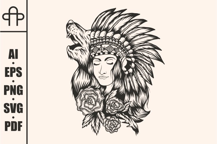 Native American Girl Set (1014518) | Illustrations | Design Bundles