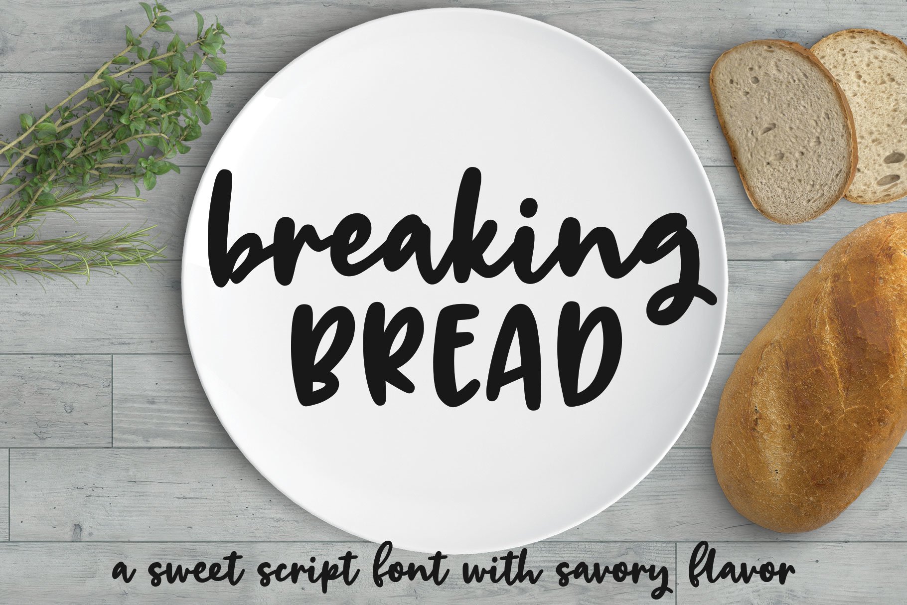 Breaking Bread a chunky script font! (62998) Brush Font Bundles