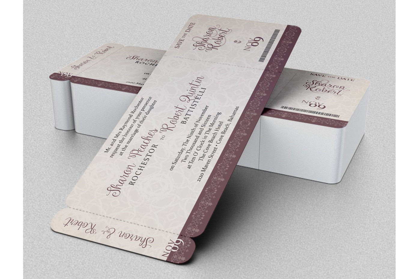 wedding boarding pass invitation template 5387 card