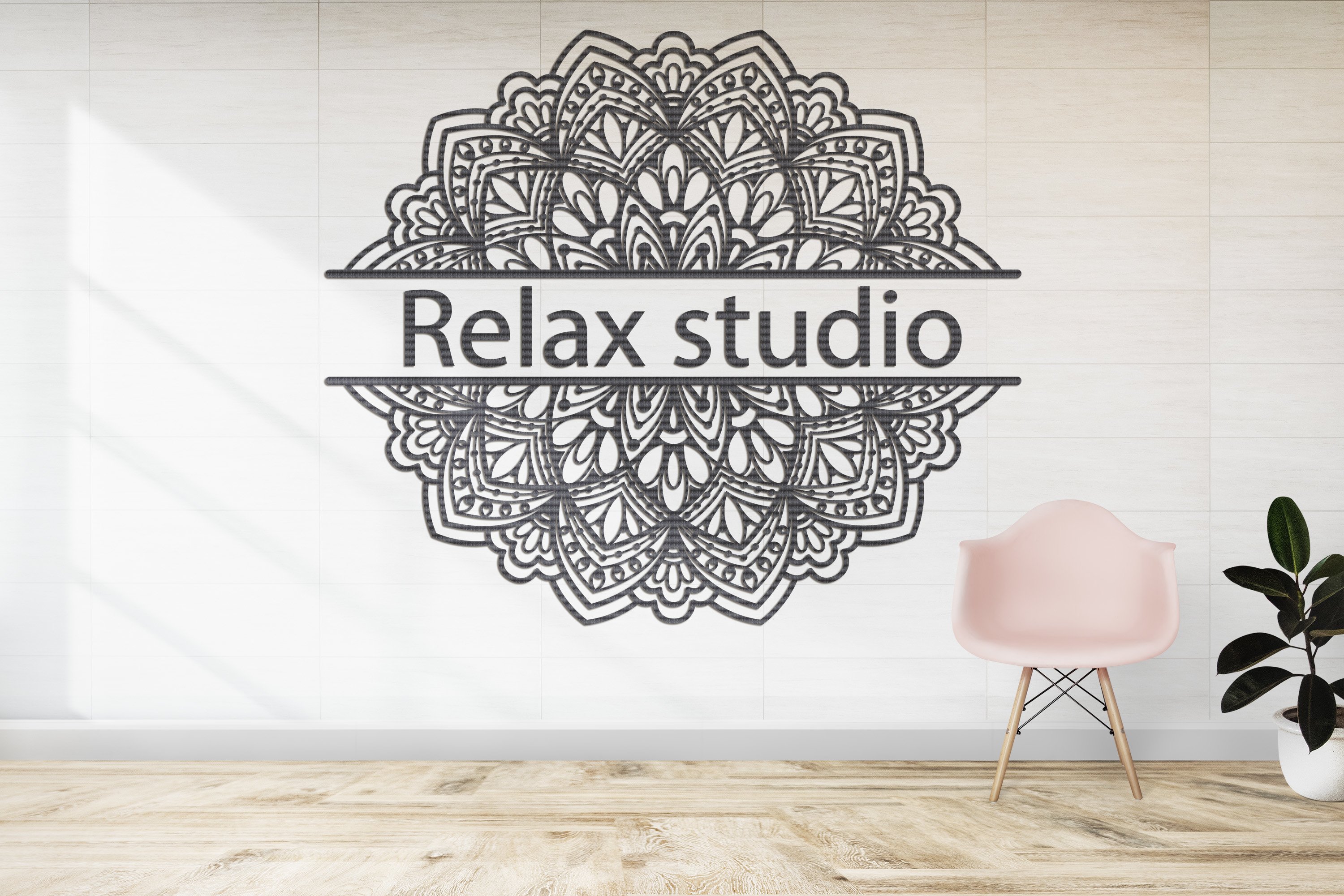 SVG mandala split monogram for laser cutting, Cricut. (805840