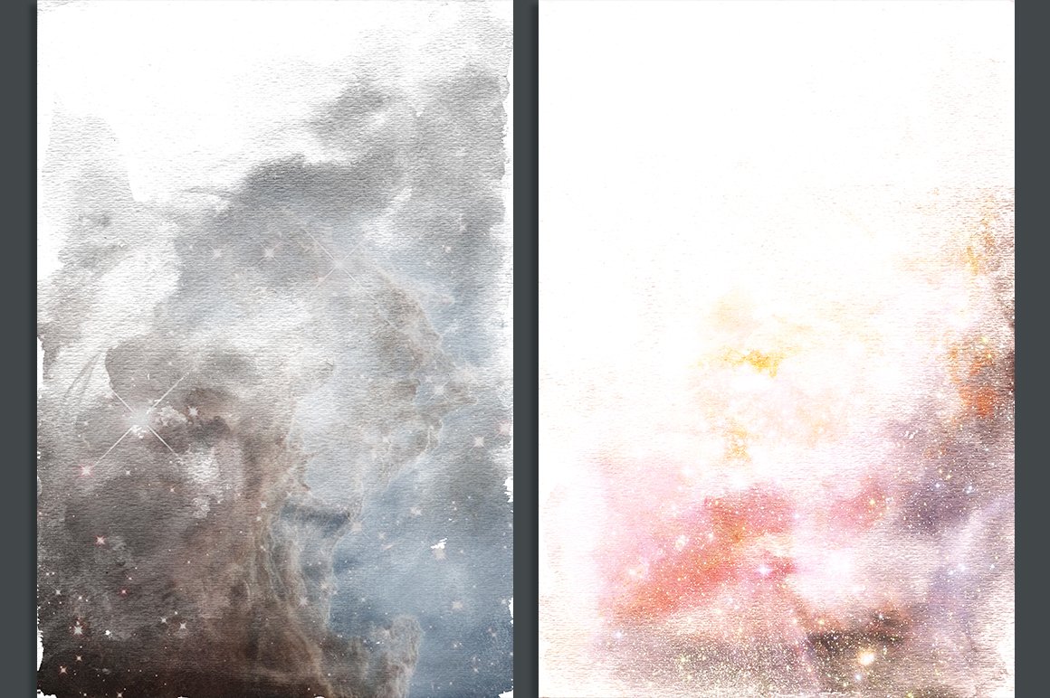 Galaxy Watercolor Ombre Backgrounds (183086) Textures Design Bundles