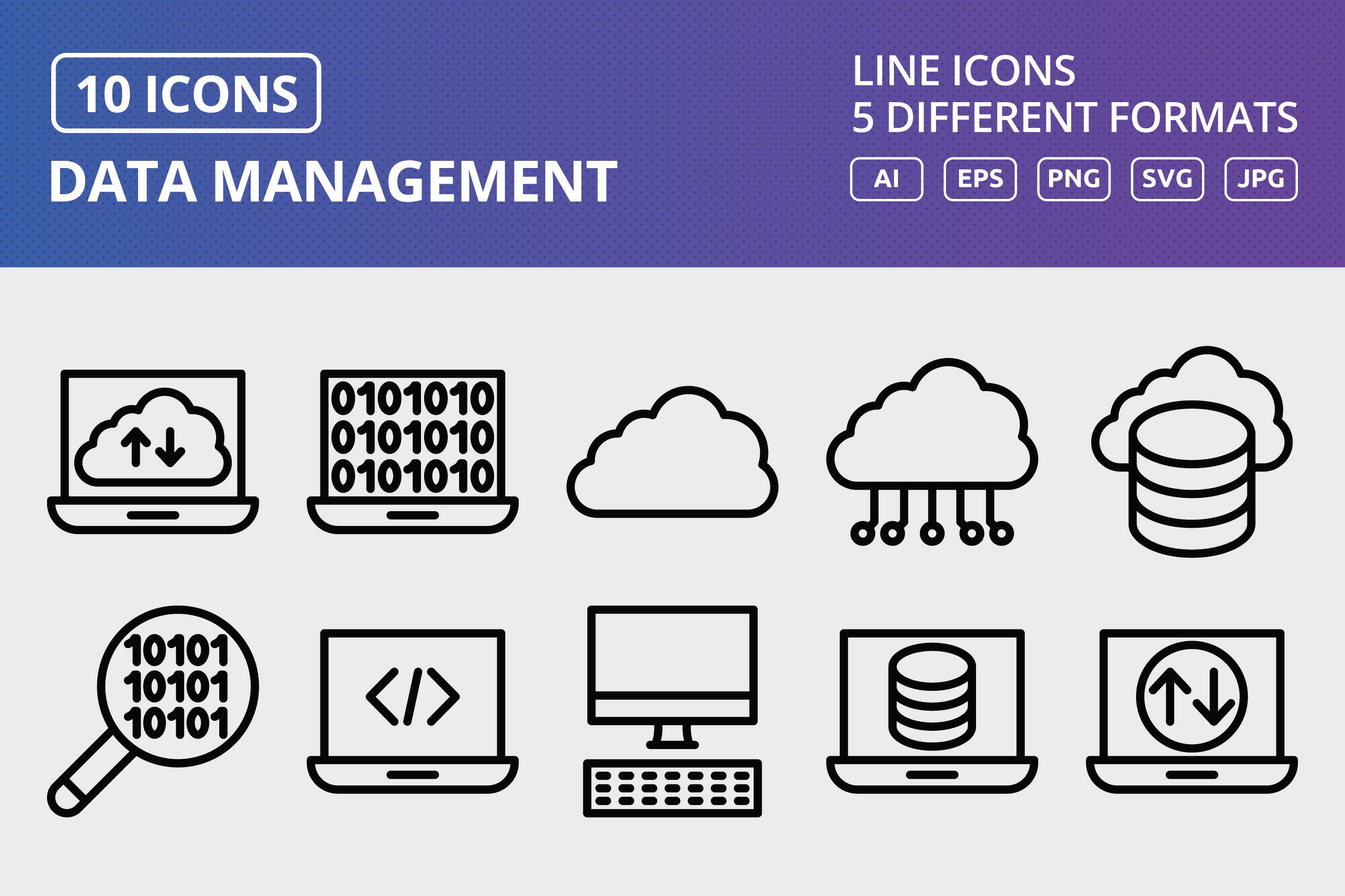 Vector Data Management Icon Set (2314001) | Icons | Design Bundles