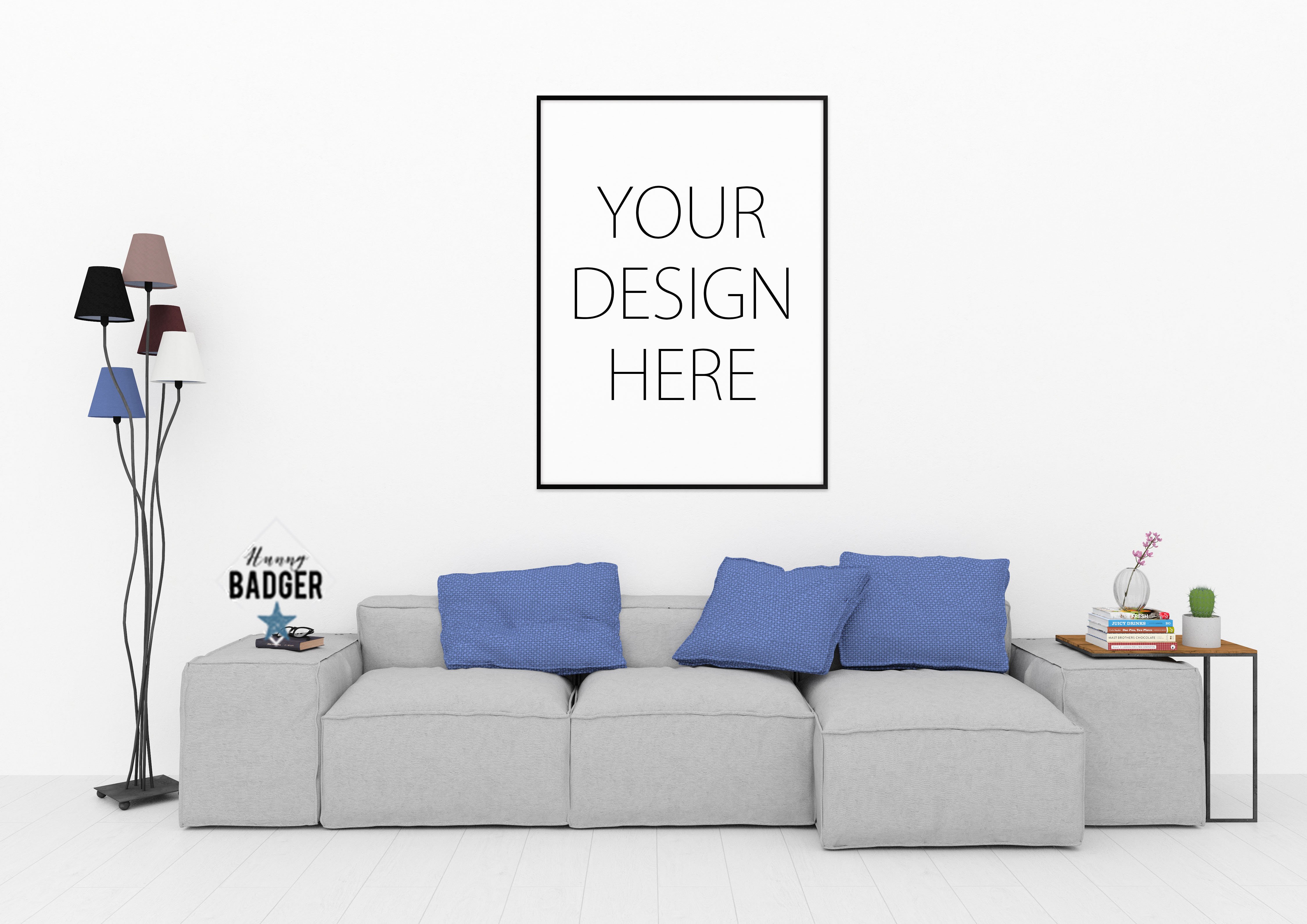 Blank wall mockup wall art mock up (22081) Mockups Design Bundles
