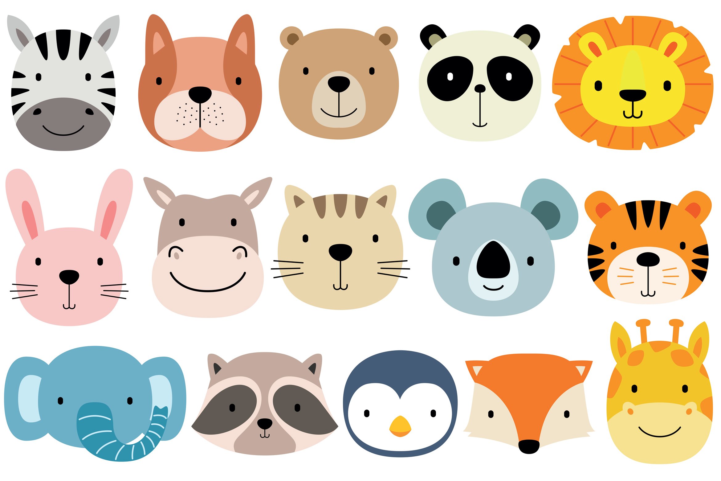 Face Animals (1036832) Illustrations Design Bundles
