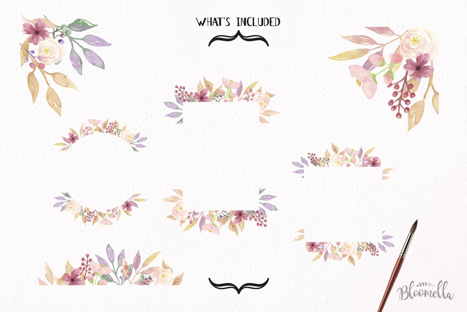 Mellow Frames Watercolor Pink Pretty Clipart Border Pastel Flowers