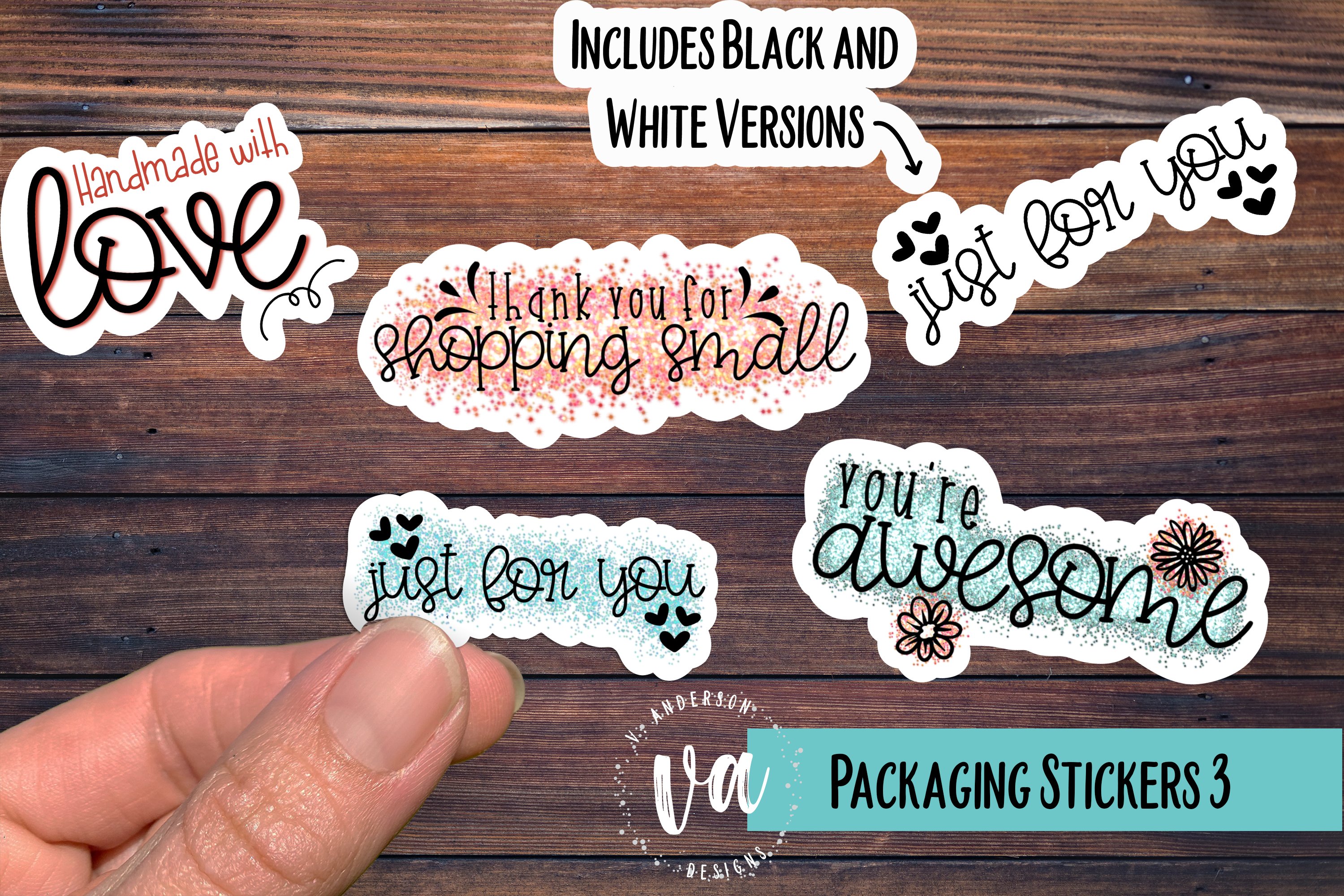 Packaging Stickers Bundle 3 PNGs (1028642) Stickers Design Bundles