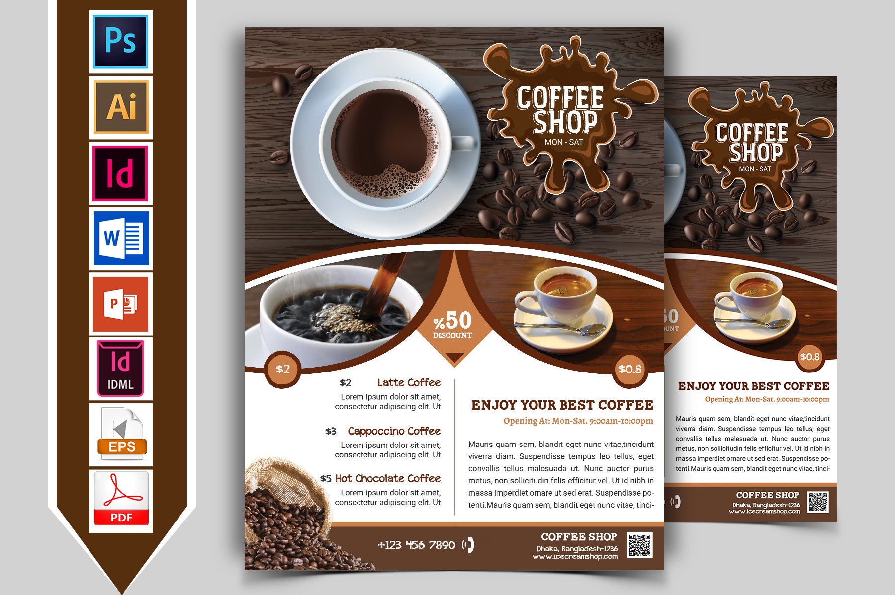 Coffee Shop Flyer Vol-01 (363821) | Flyers | Design Bundles
