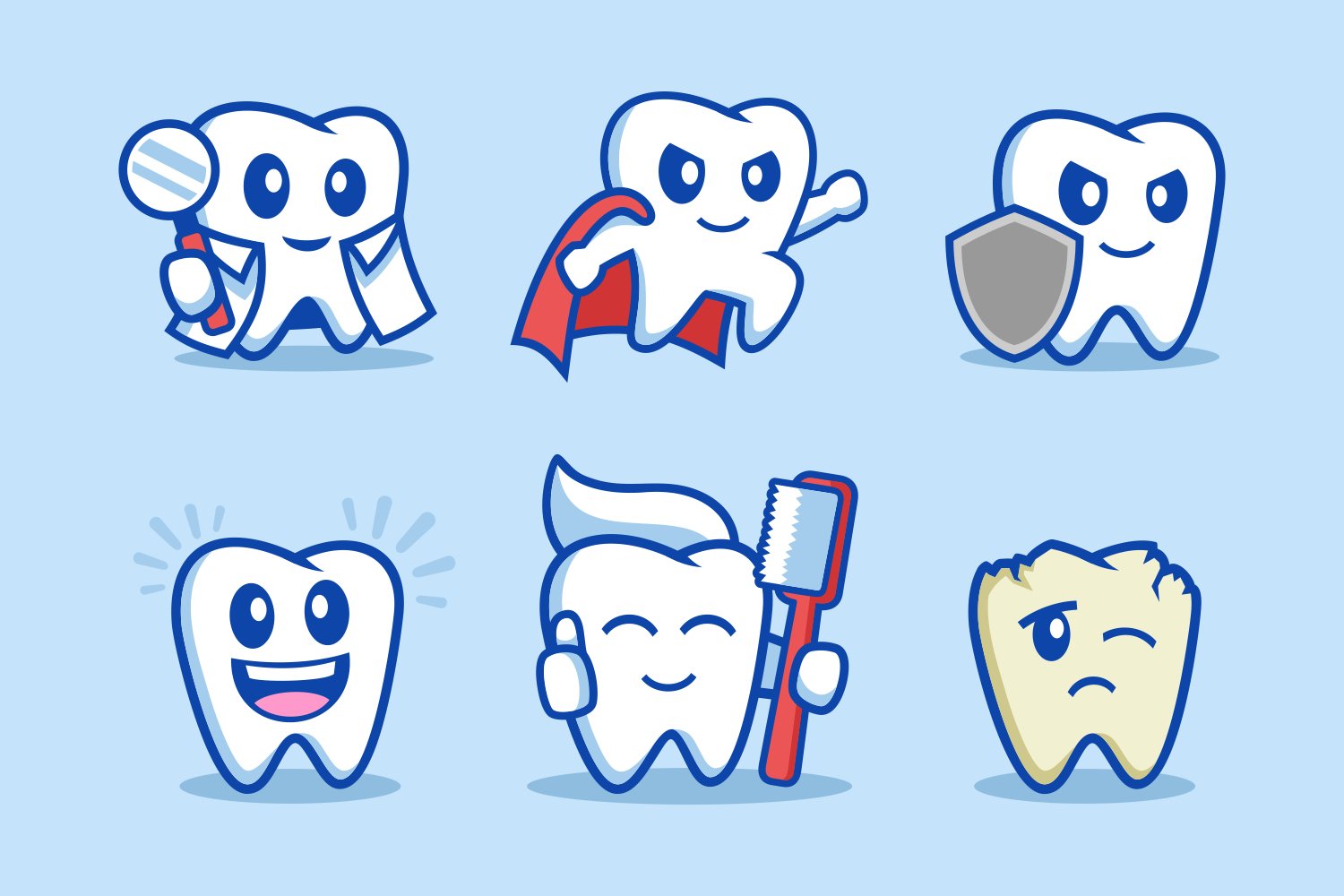 collection of dental Tooth cartoon character design (778497