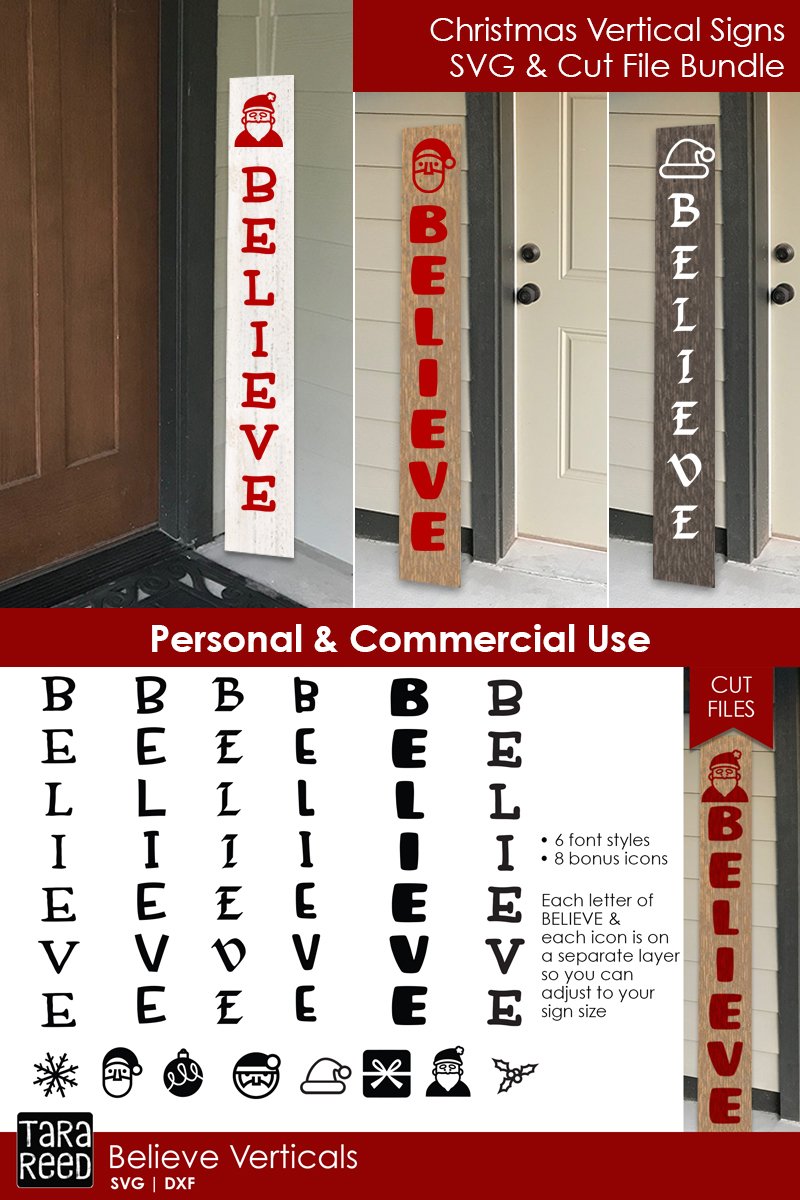 Believe Vertical Sign Bundle 110648 Cut Files Design Bundles