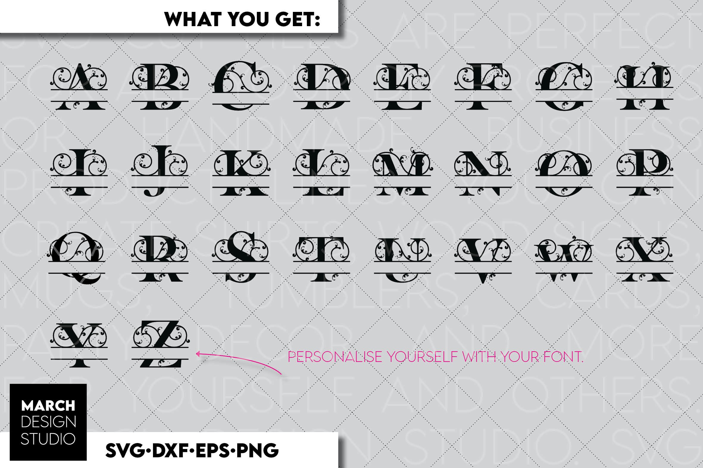 Monogram font SVG, Monogram Initials SVG, A-Z Monogram SVG (1089081