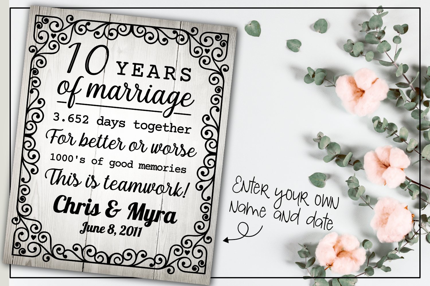 10 years wedding anniversary (1166507) Cut Files Design Bundles