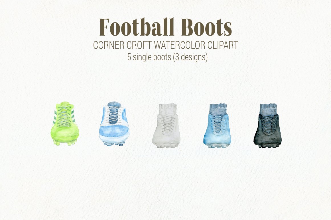 Watercolor Clipart Football Boots soccer boots (237433) | Illustrations | Design Bundles