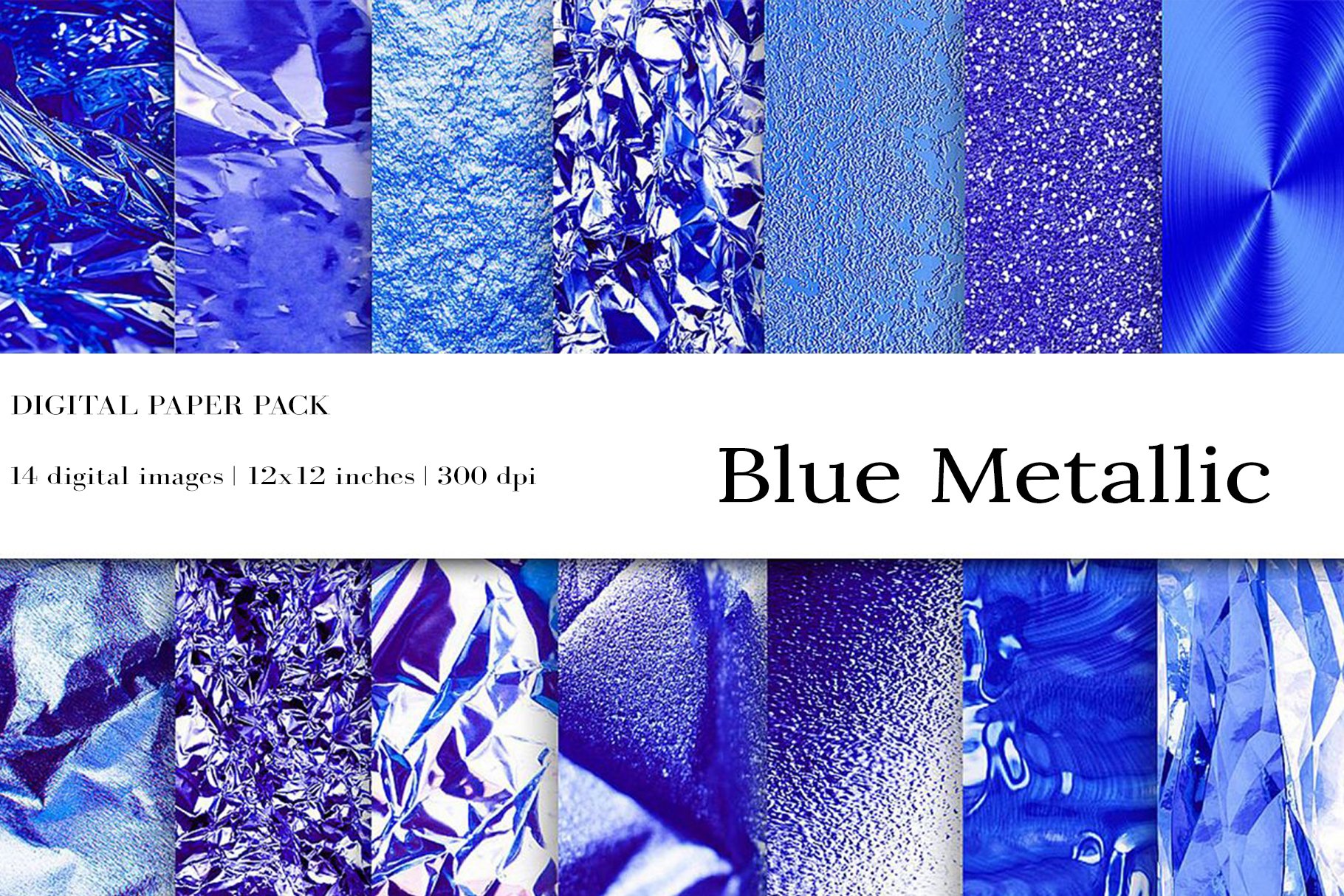Blue Metallic Digital Paper, Metallic Textures (326235) Textures