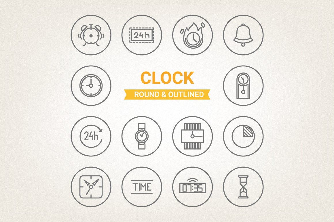 Circle Clock Icons (248660) | Icons | Design Bundles
