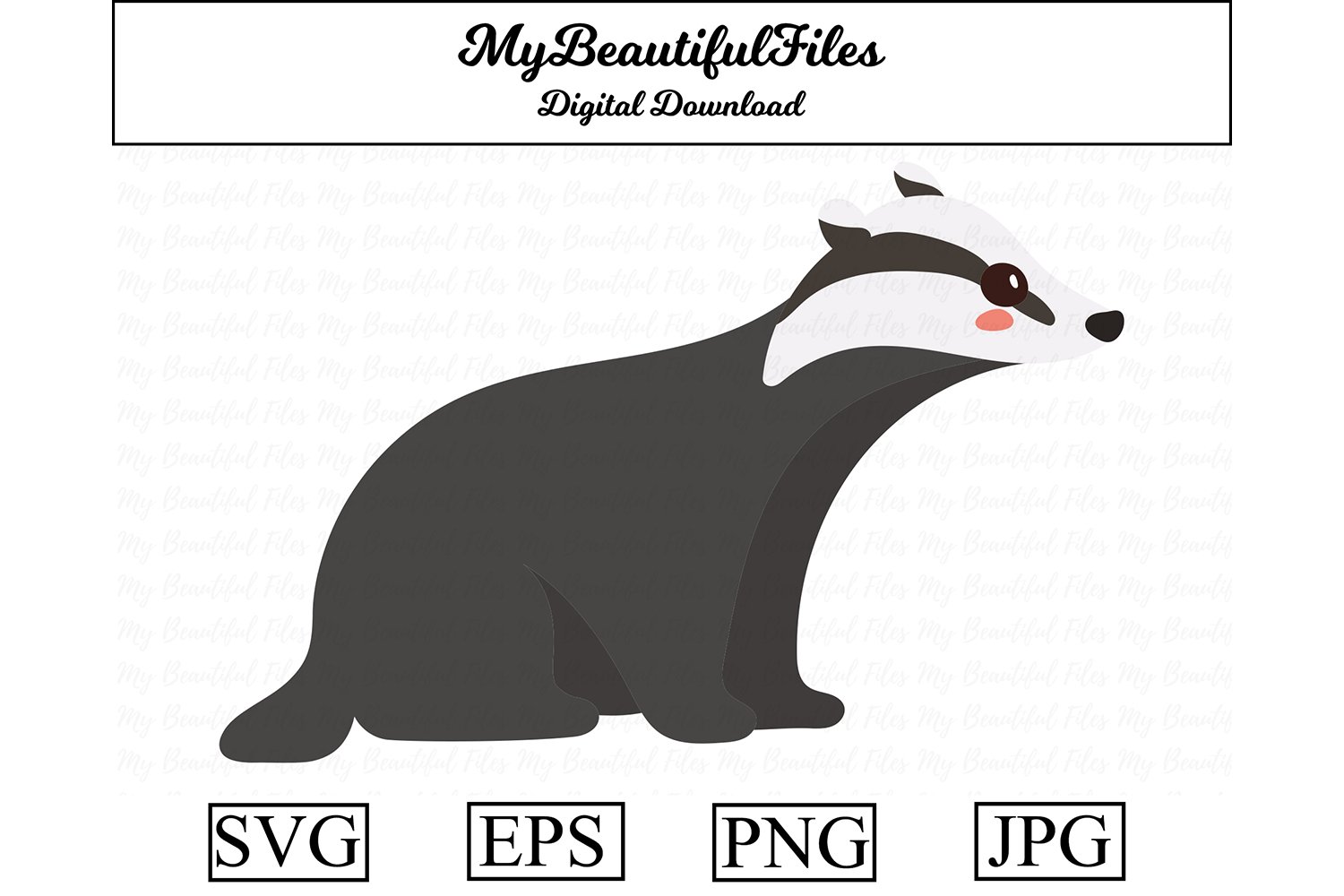Badger SVG - Cute animal SVG, EPS, PNG and JPG (907340) | Illustrations