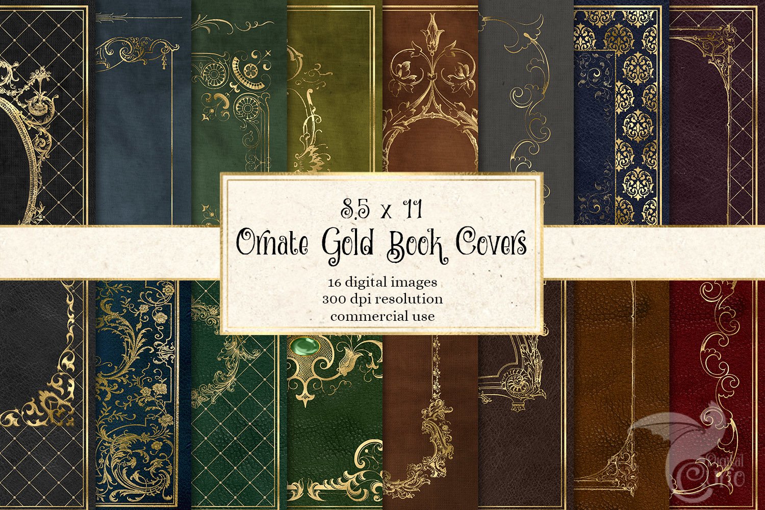 Ornate Gold Book Covers (353624) Textures Design Bundles