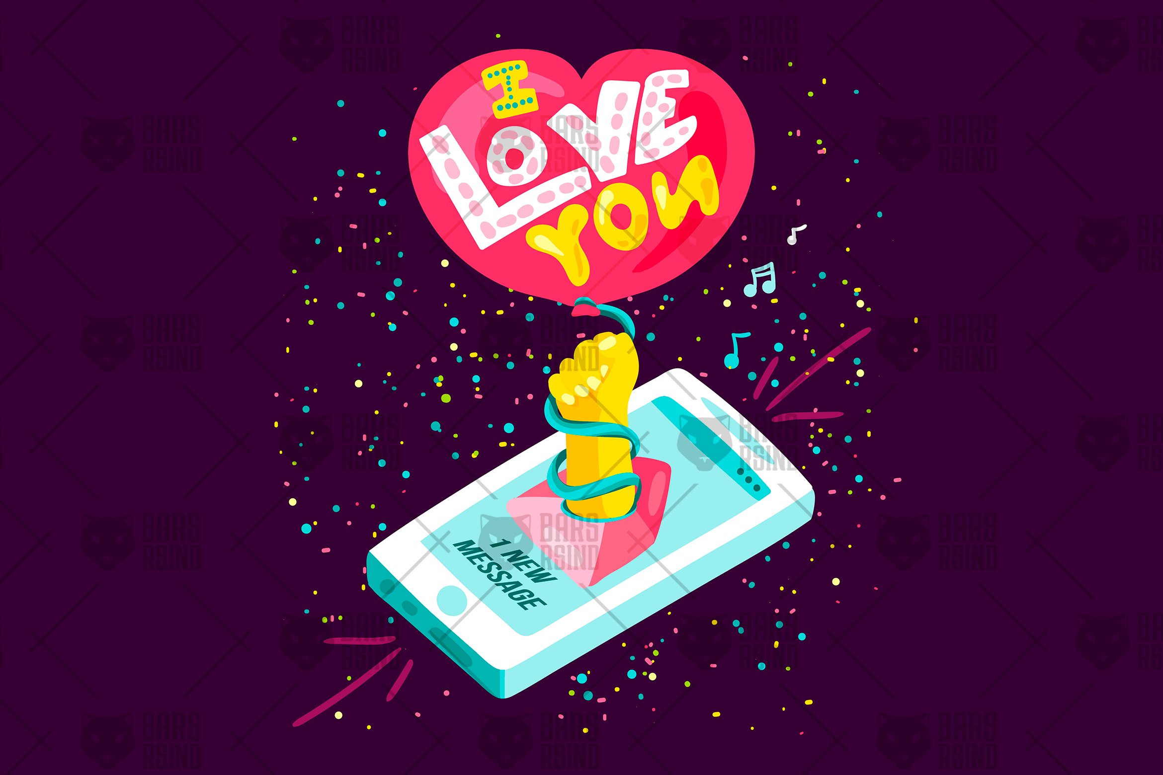 Download Romantic Message From Phone I Love You 104444 Illustrations Design Bundles
