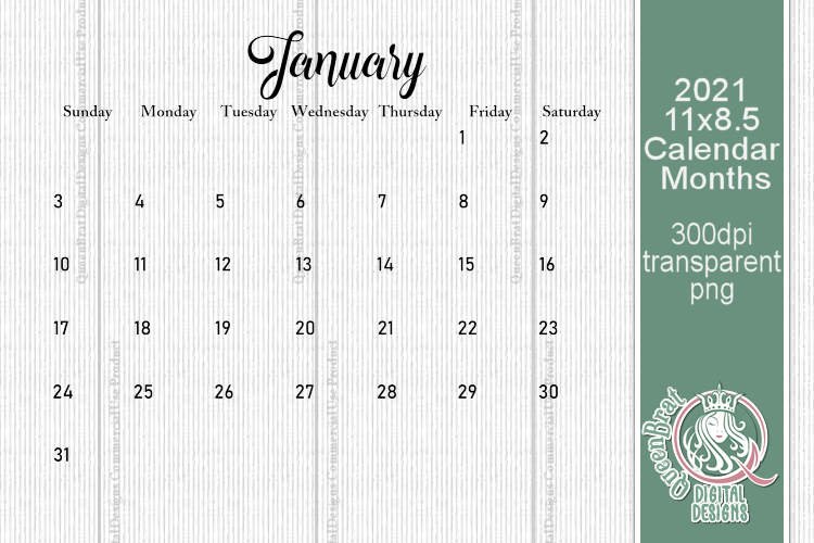 Download 2021 Transparent Calendars 11x8 5 1014809 Illustrations Design Bundles
