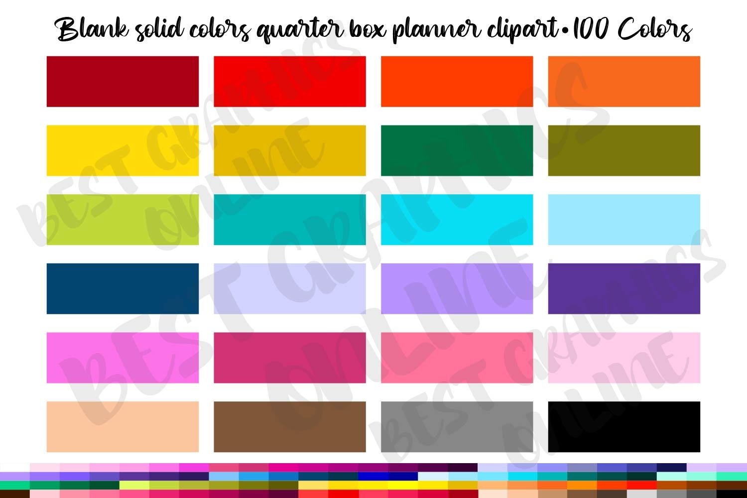 Download 100 Blank Solid Colors Quarter Box Planner Sticker Clipart 816811 Illustrations Design Bundles