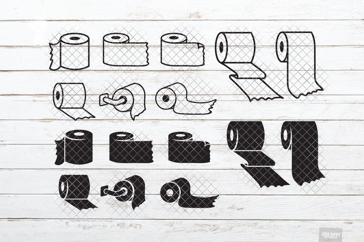 Toilet Paper Roll SVG Illustration with DXF, PNG, JPG, EPS (542759