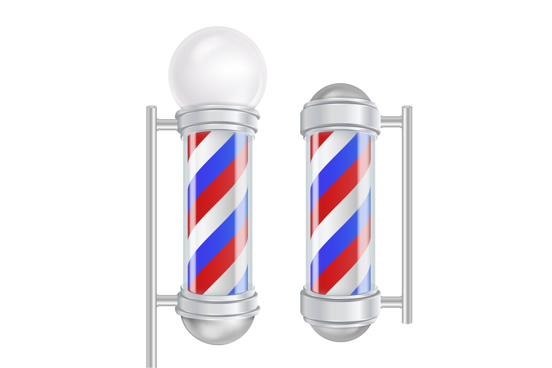Barber Shop Pole Vector. Red, Blue, image size:1820x1214