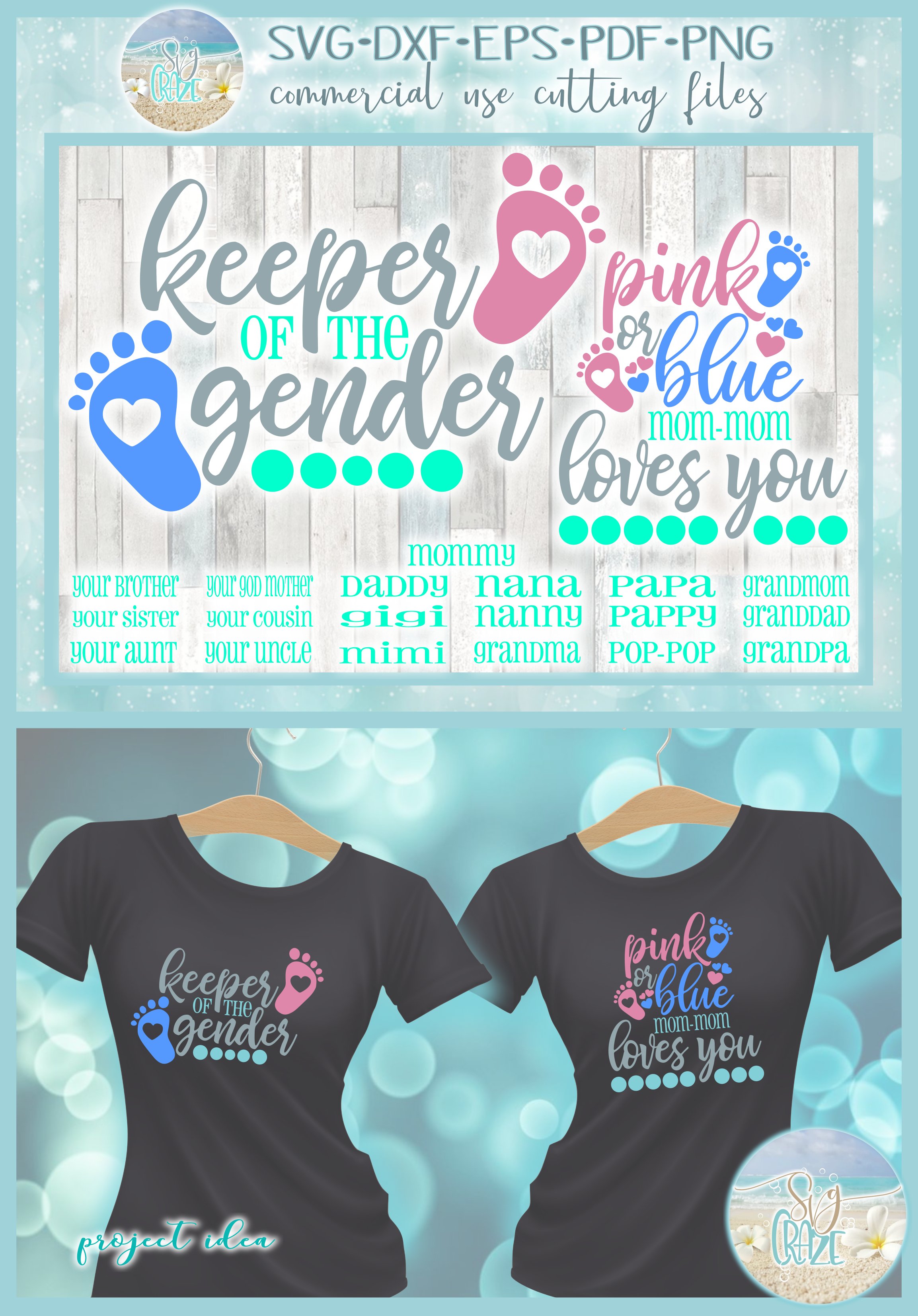 Keeper Of The Gender Pink Or Blue Loves You Tshirt Quote SVG (383558