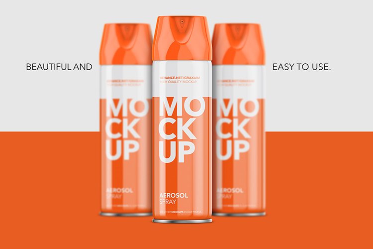 Download Aerosol Spray Mockup Glossy Front Mockup Short 154422 Mockups Design Bundles