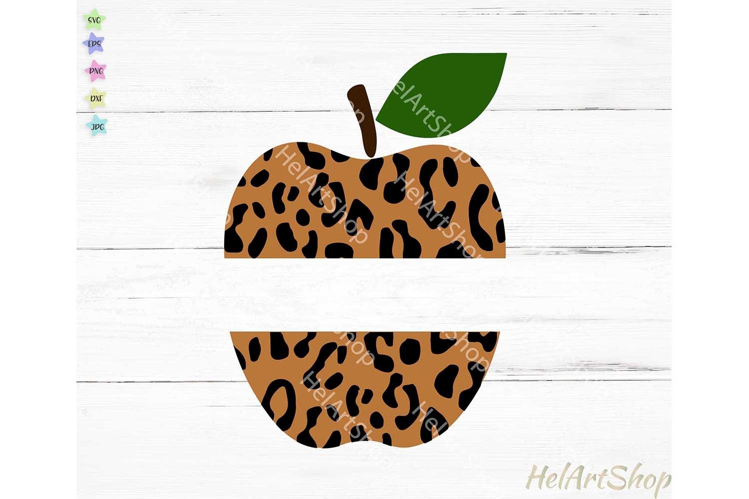 Download Leopard Print Apple Svg Teacher Svg Monogram Svg 891131 Cut Files Design Bundles