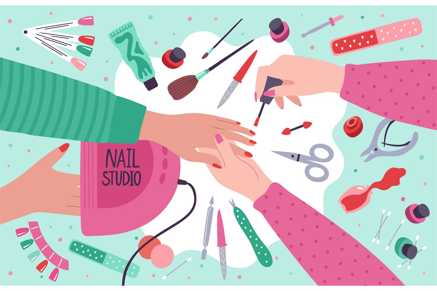 Nail salon. Manicure home service or salon procedure, finger (1078592