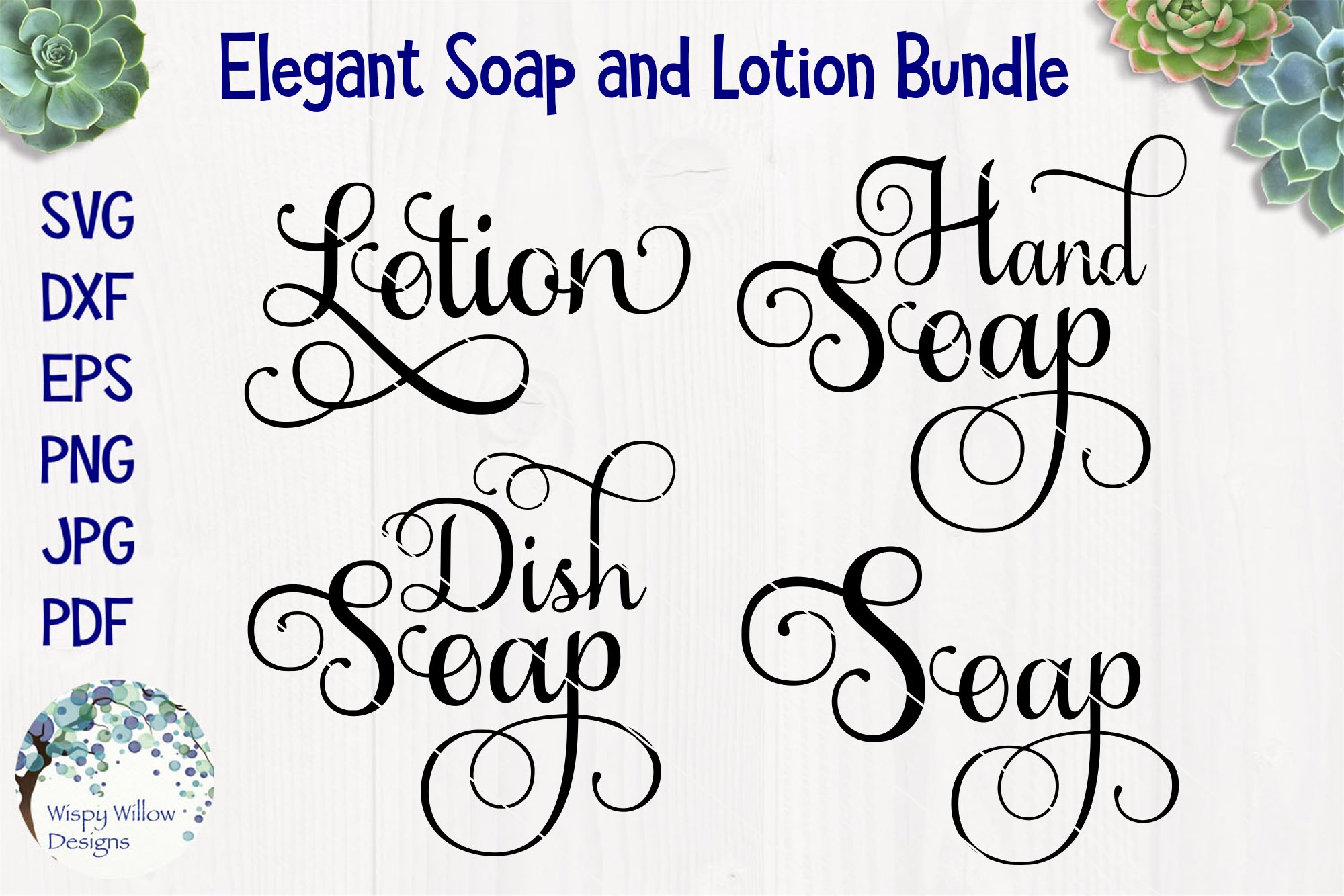 Soap and Lotion Labels, Elegant Scroll SVG Cut File (110265) SVGs