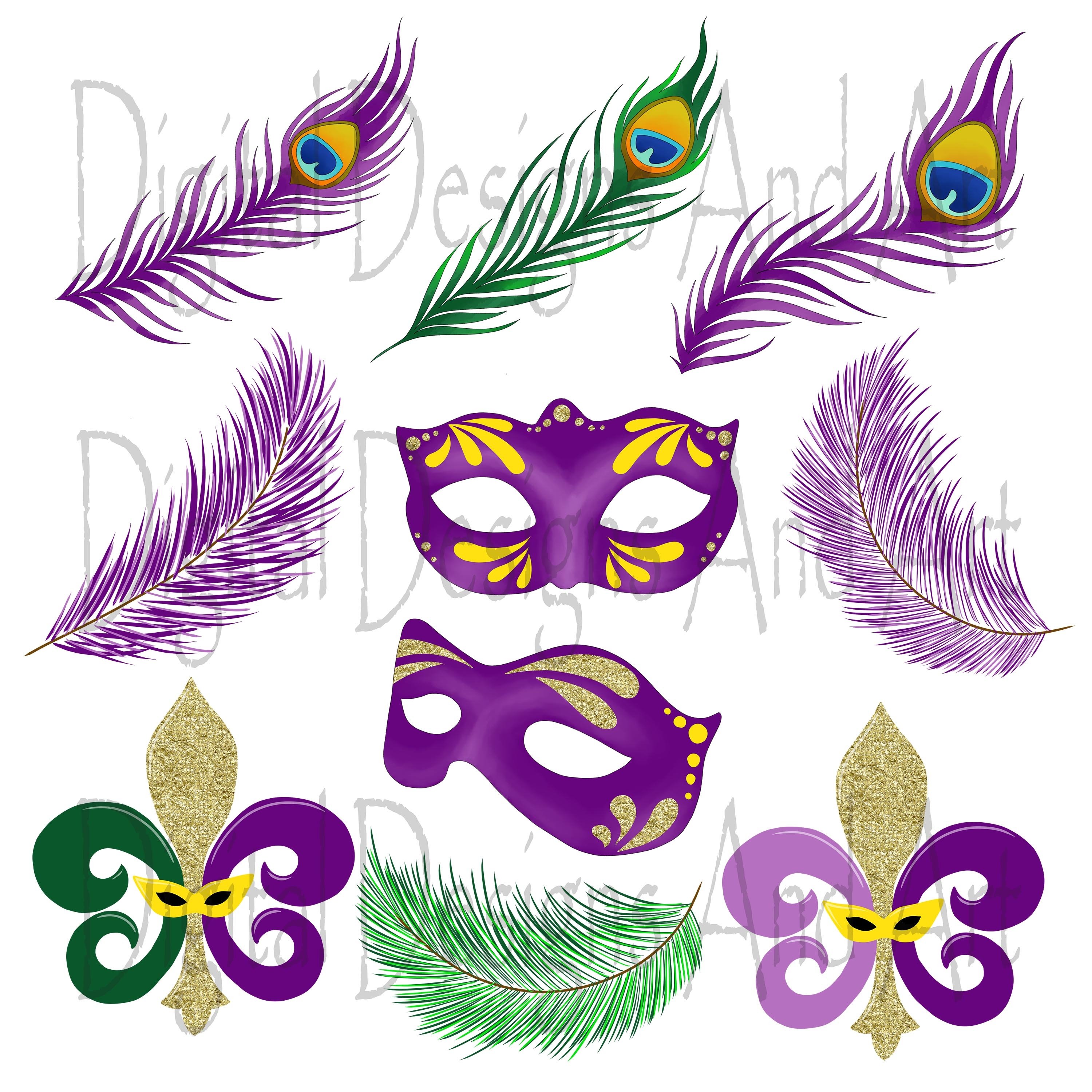 Mardi gras clipart (57206) | Illustrations | Design Bundles