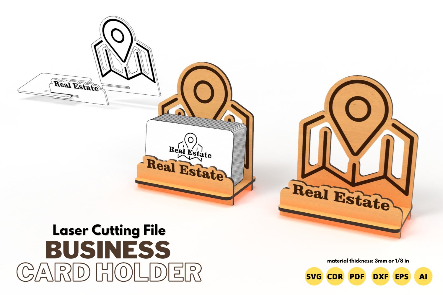 Business Card Holder laser cutting file
