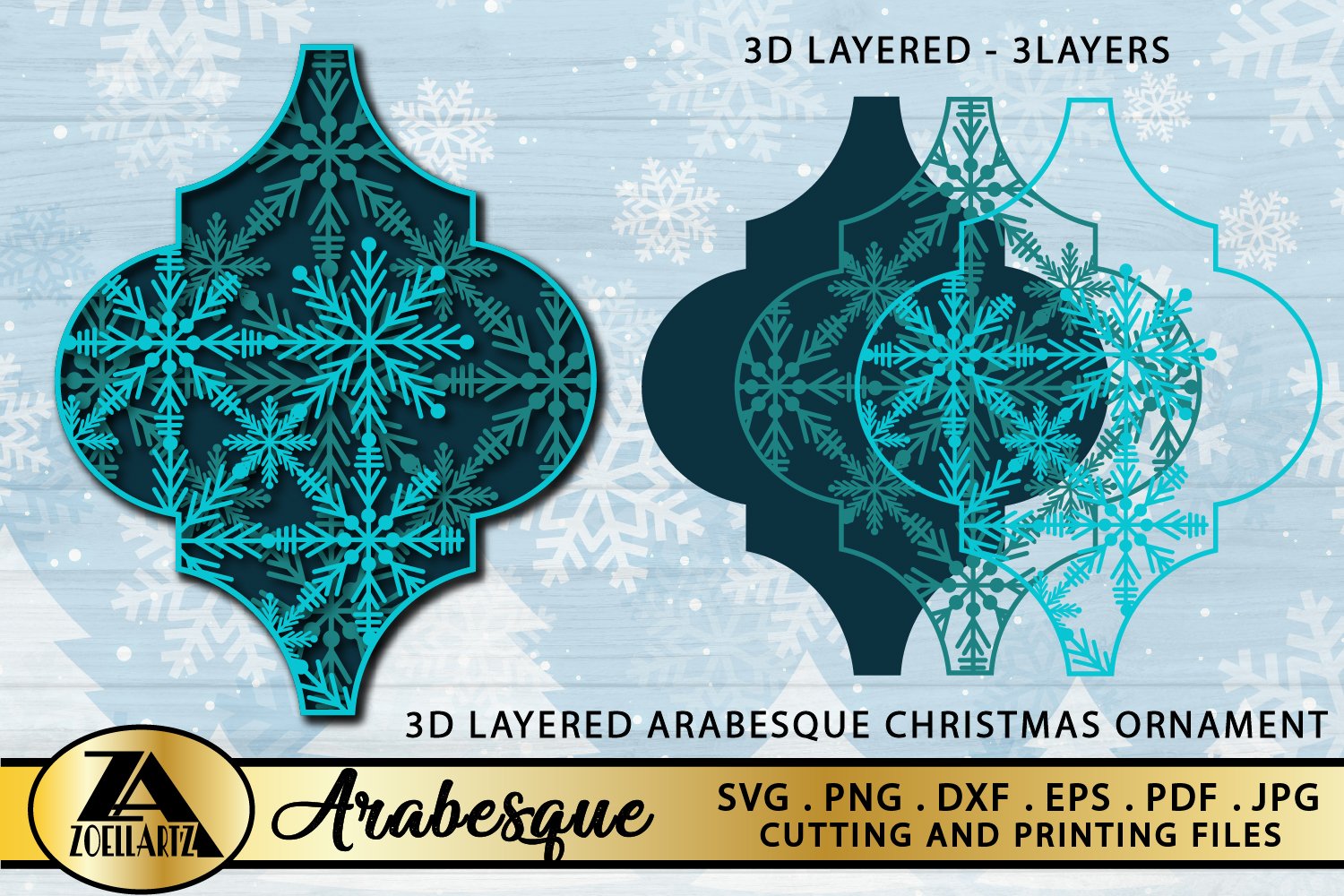 3D Arabesque SVG Christmas Ornament SVG 3D Arabesque Tile (1043137
