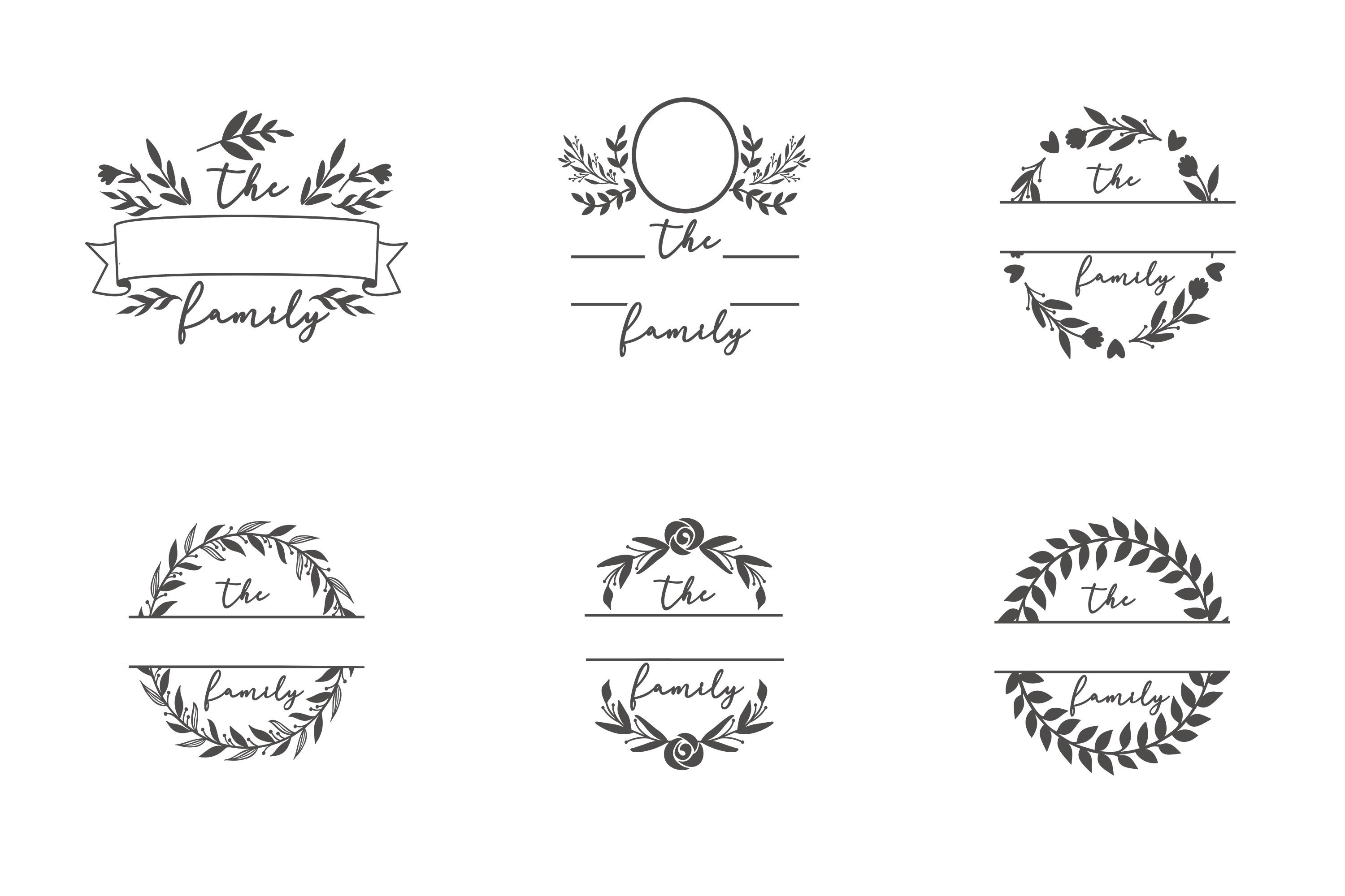 Download Family Name Monogram svg Bundle. (916668) | Cut Files ...