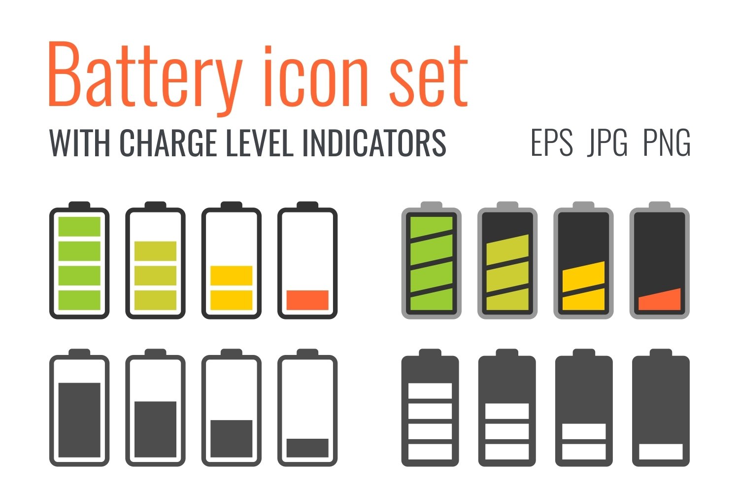 Battery icon set (544179) | Icons | Design Bundles