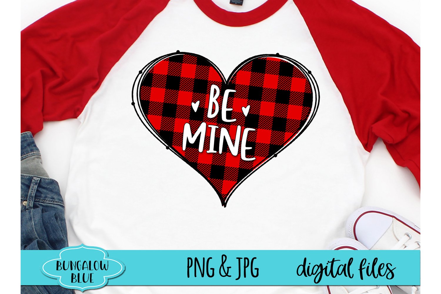 Download Be Mine Buffalo Plaid Valentine Heart Digital Download ...