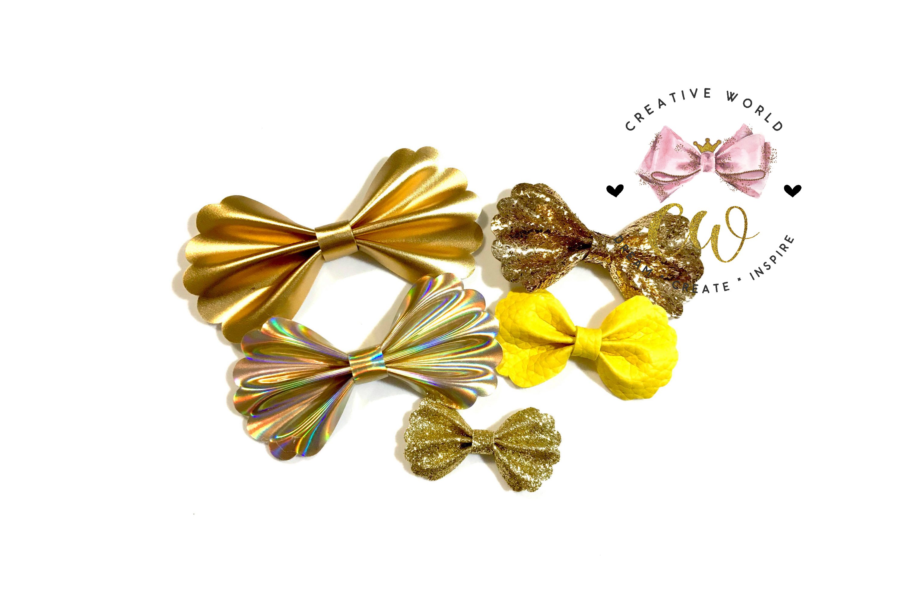 5 in 1 Scallop Pinch Bow Digital Template | Pinch Bow (264915) | Cut ...
