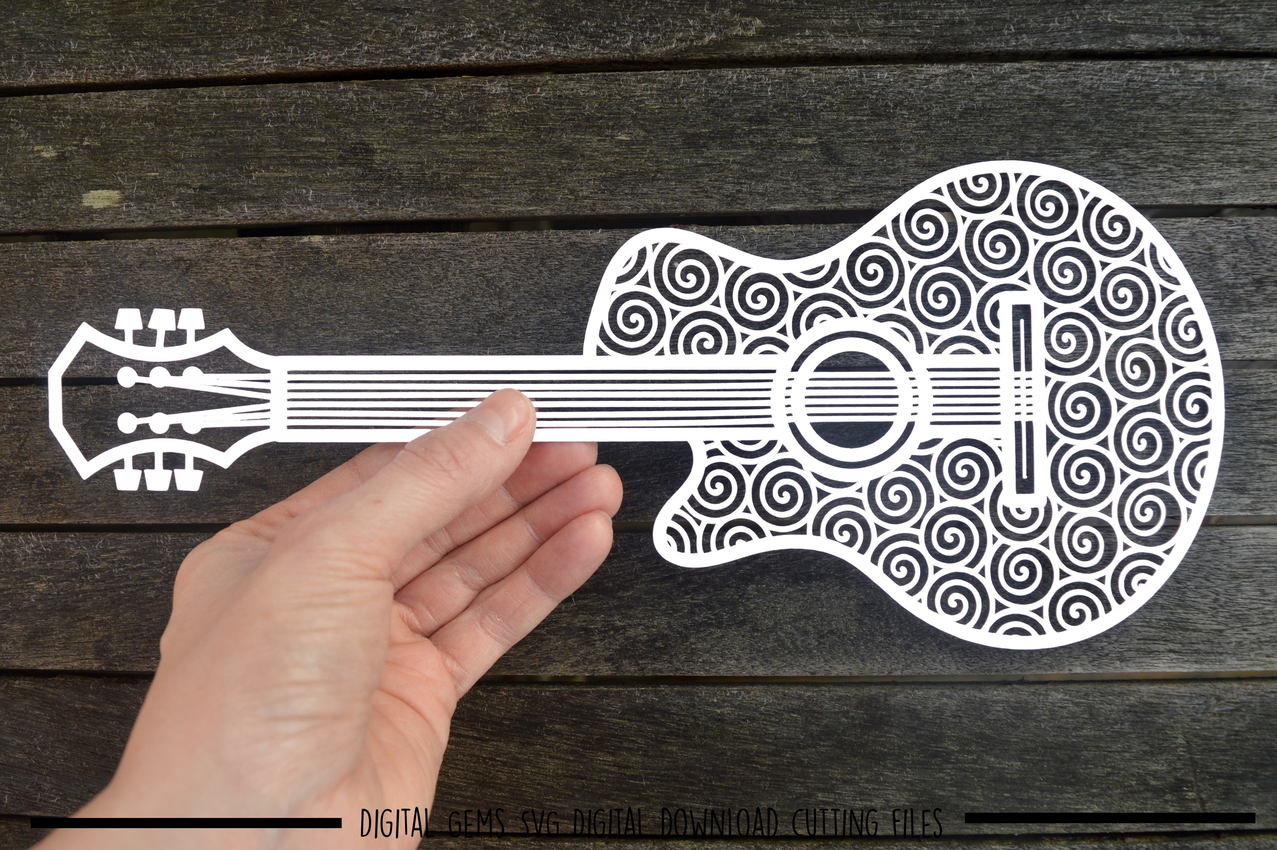 Guitar paper cut SVG / DXF / EPS files