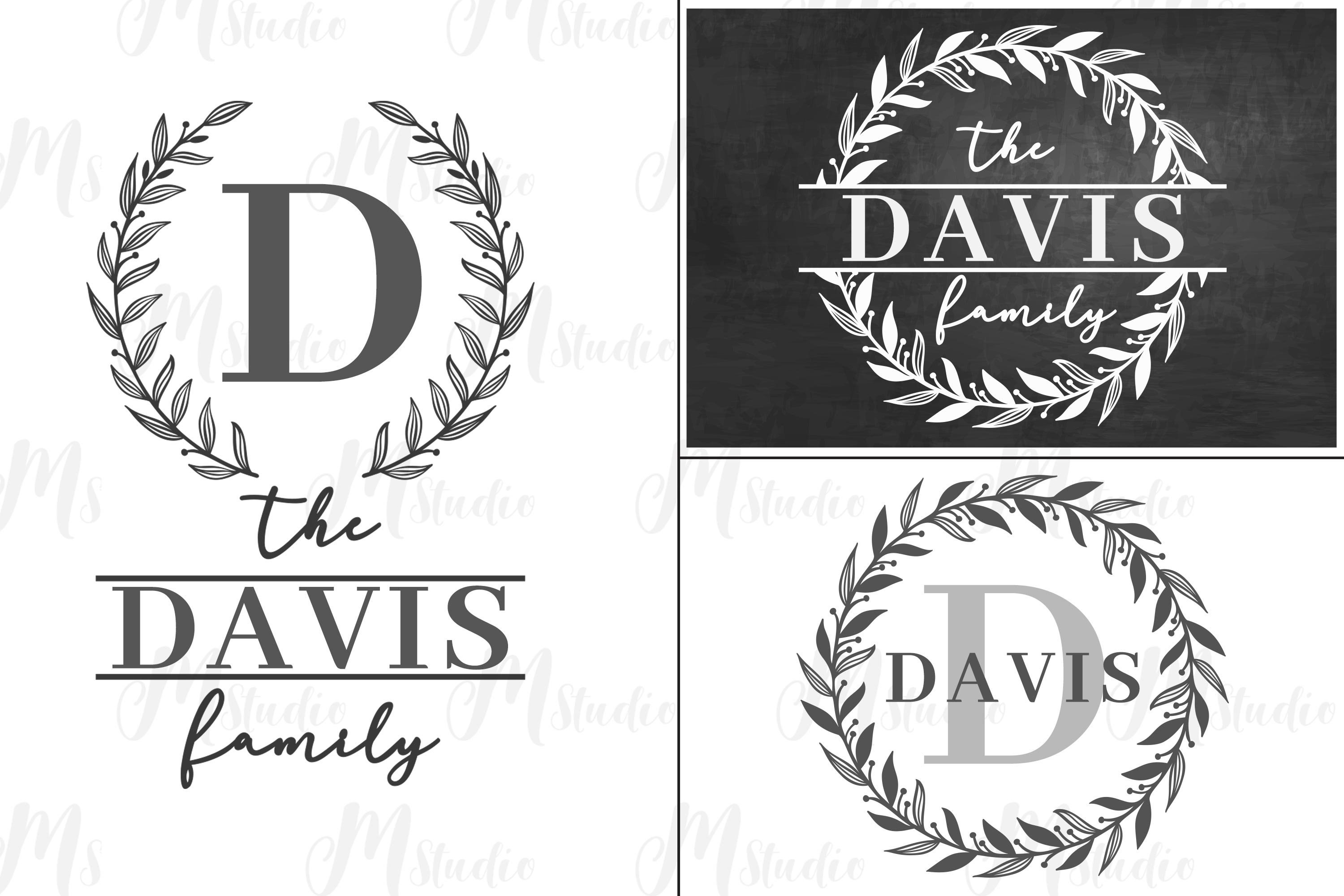 Download Family Monogram Wreath SVG Bundle. (907105) | Cut Files ...