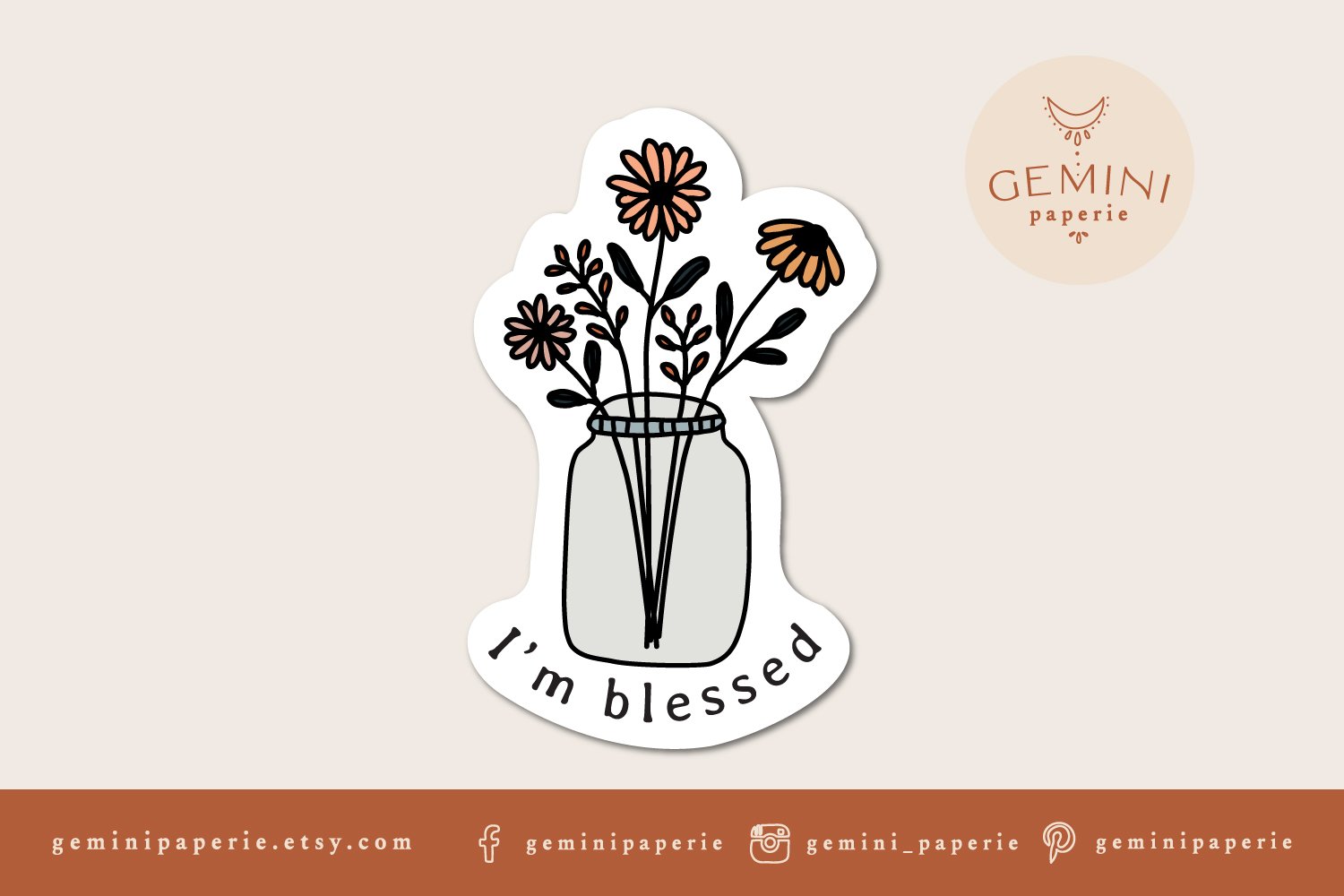 Printable Sticker | Floral Mason Jar Sticker for Cricut (916950 ...