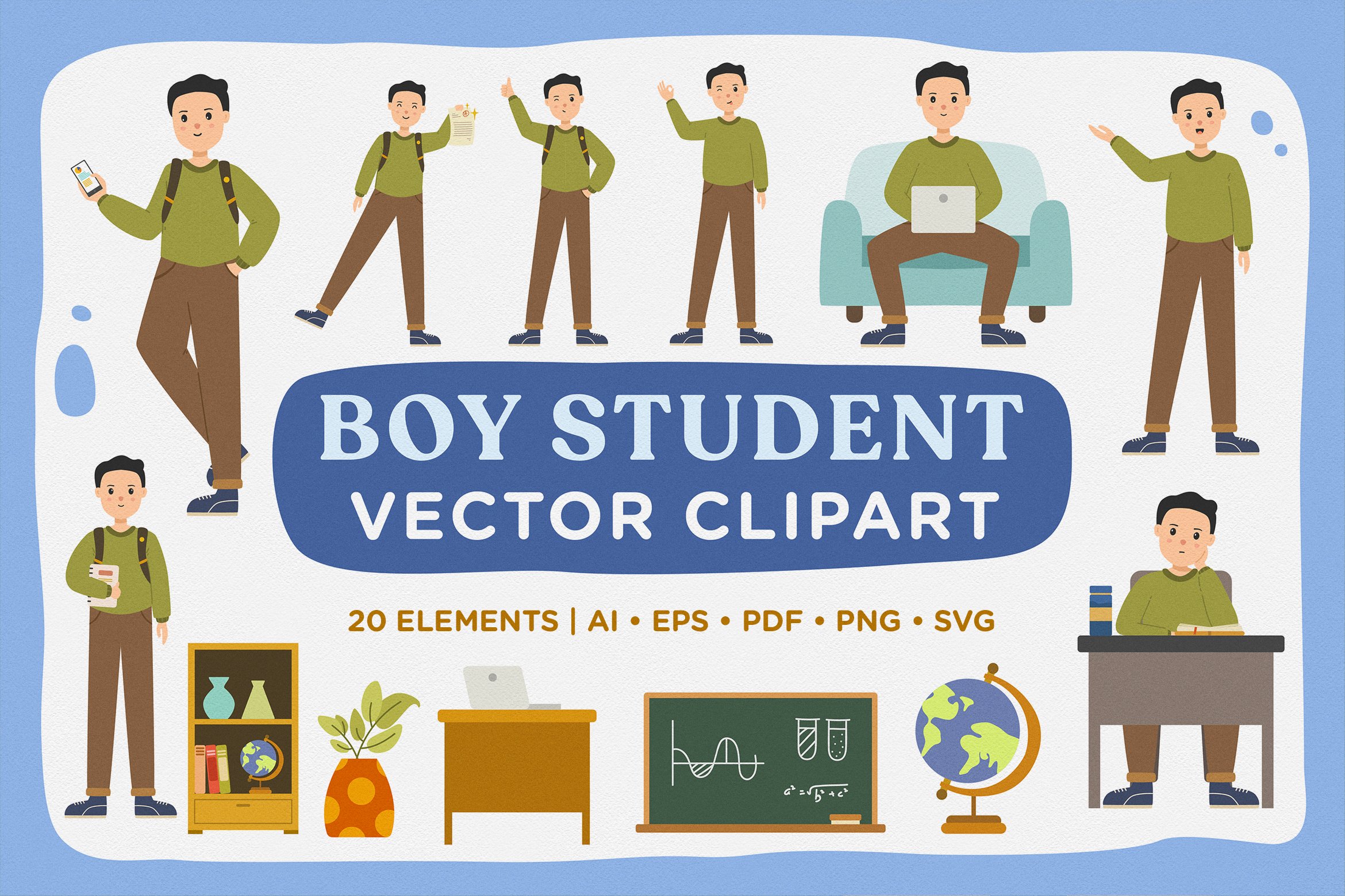 Boy And Girl Student Clipart
